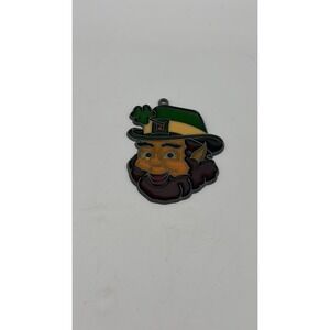 Leprechaun Sun Catch Glass Acrylic Metal Vintage St Patrick's Day